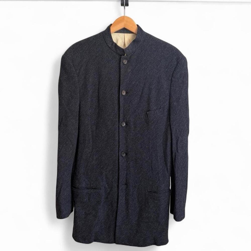 Vintage Comme des Garçons Homme Plus CDG Japan Luxury Mandarin Collar Wool Coat